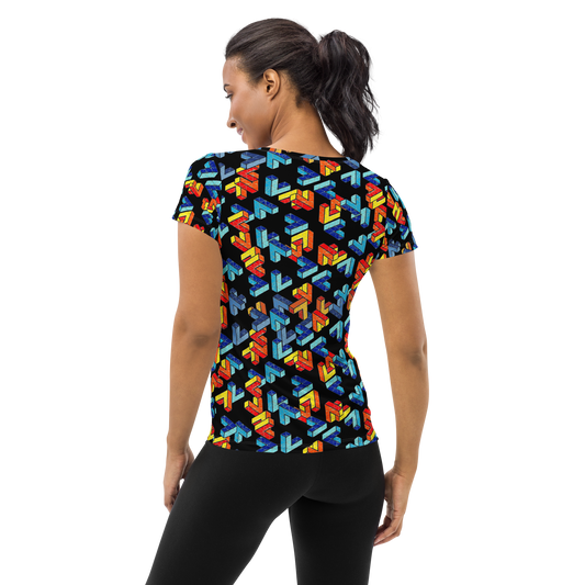 Penrose Triangle Chaos Women’s Athletic Tee