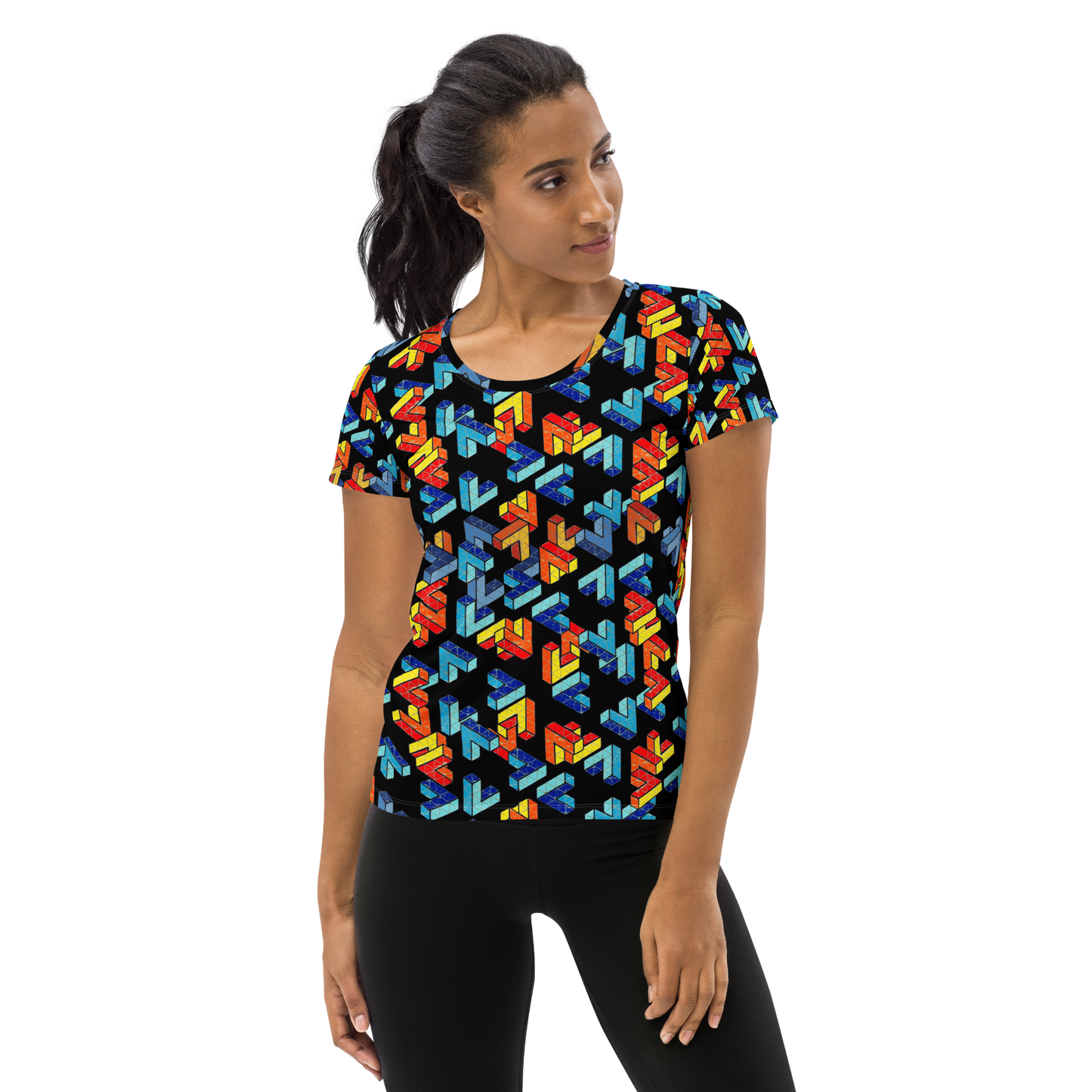Penrose Triangle Chaos Women’s Athletic Tee