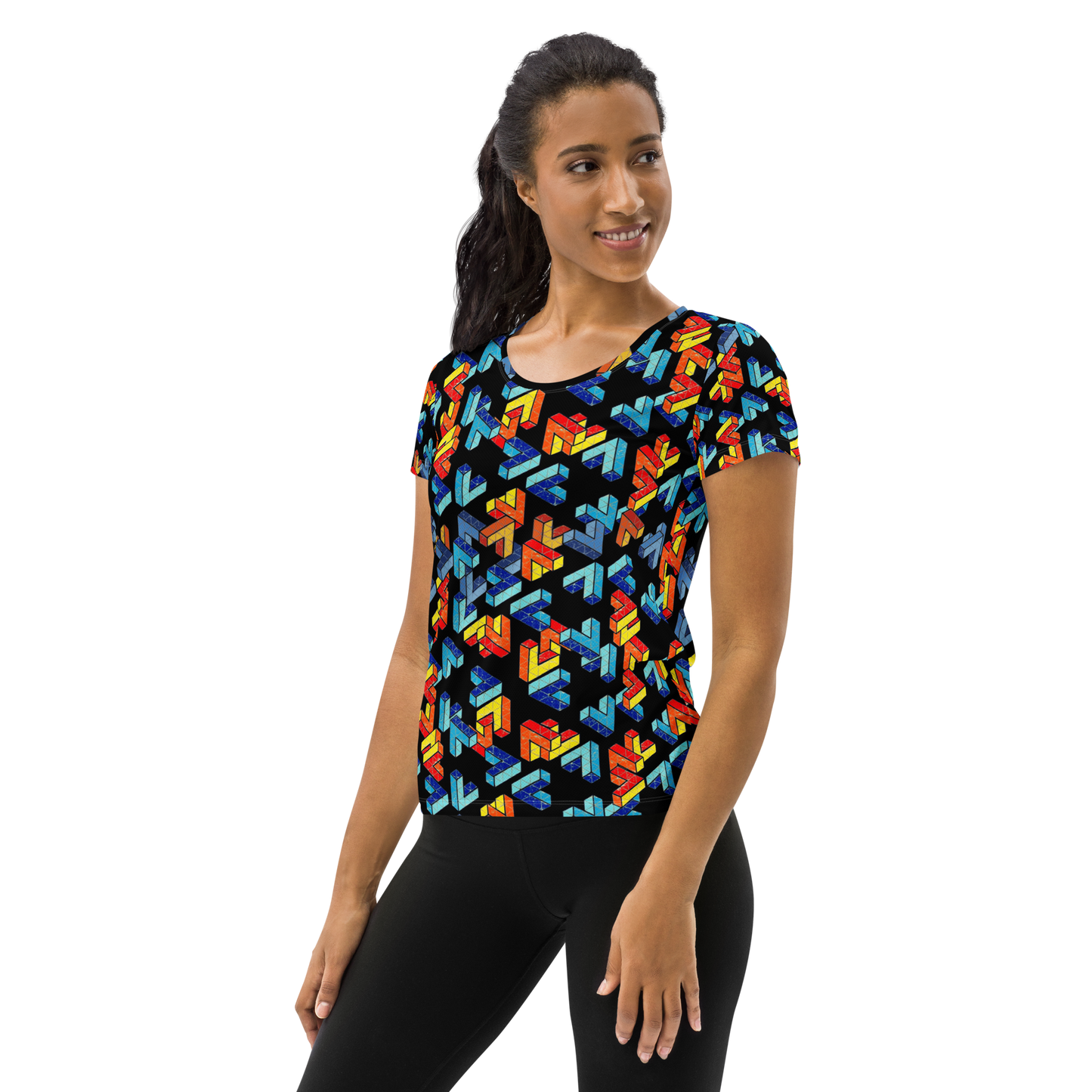 Penrose Triangle Chaos Women’s Athletic Tee