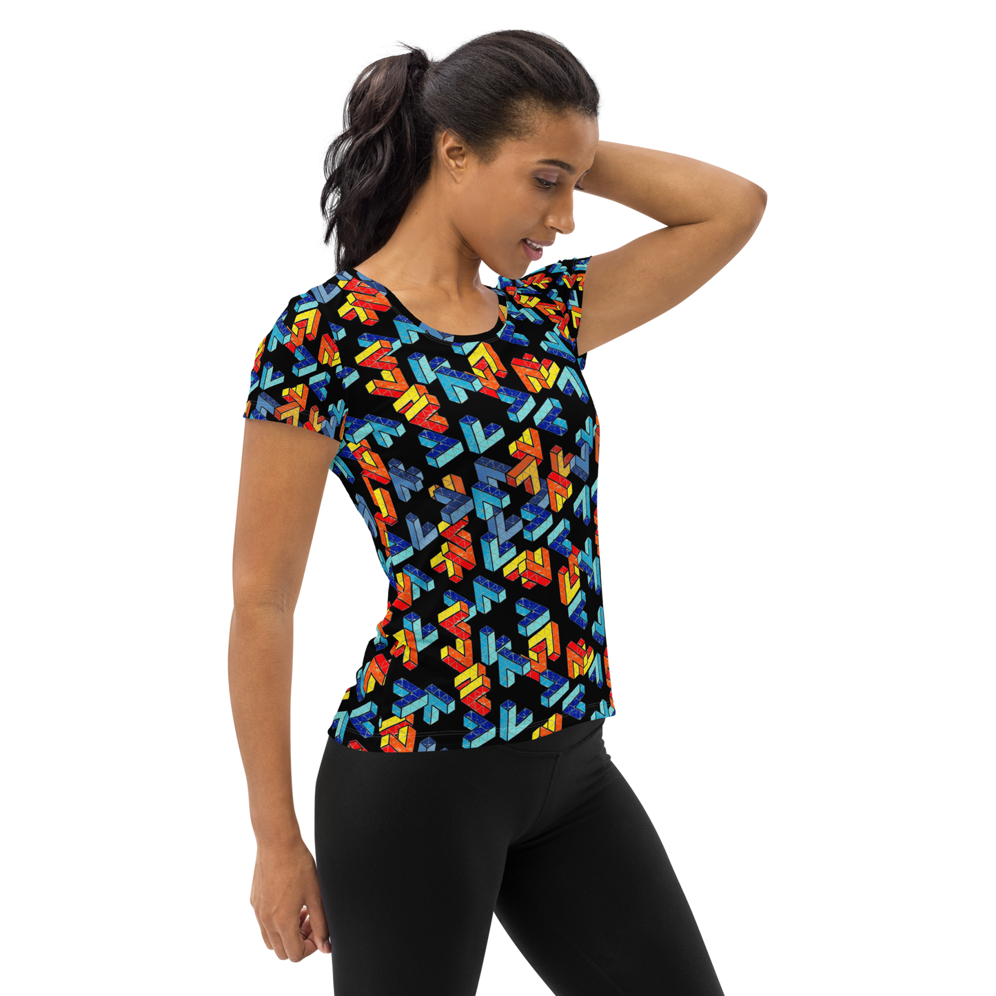 Penrose Triangle Chaos Women’s Athletic Tee