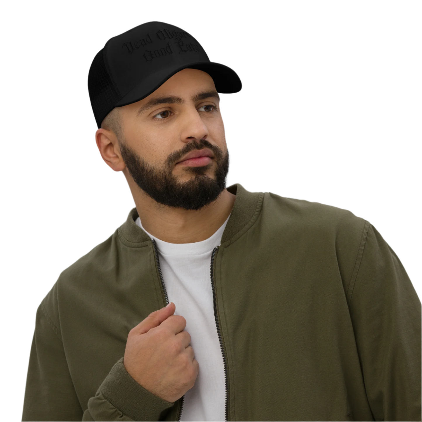 E M DOGE Black on Black Embroidered Hat