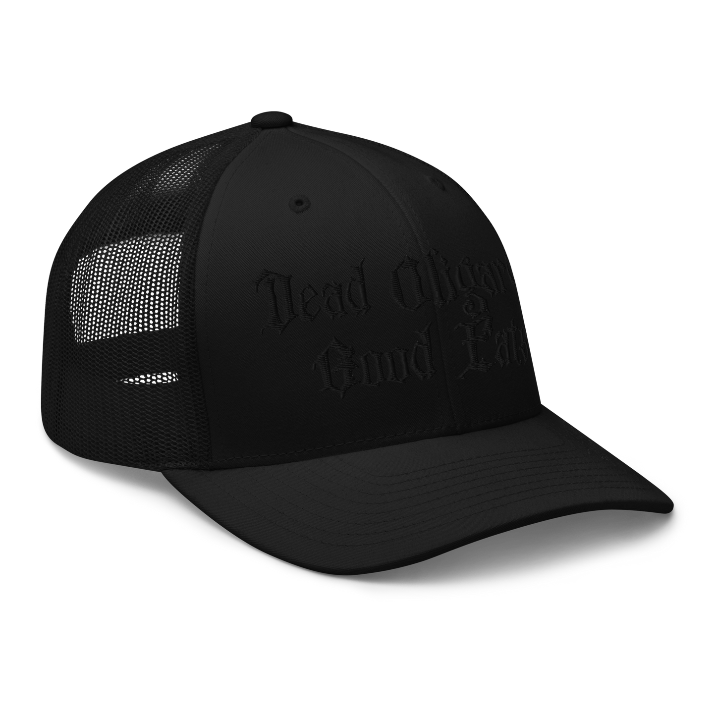 E M DOGE Black on Black Embroidered Hat