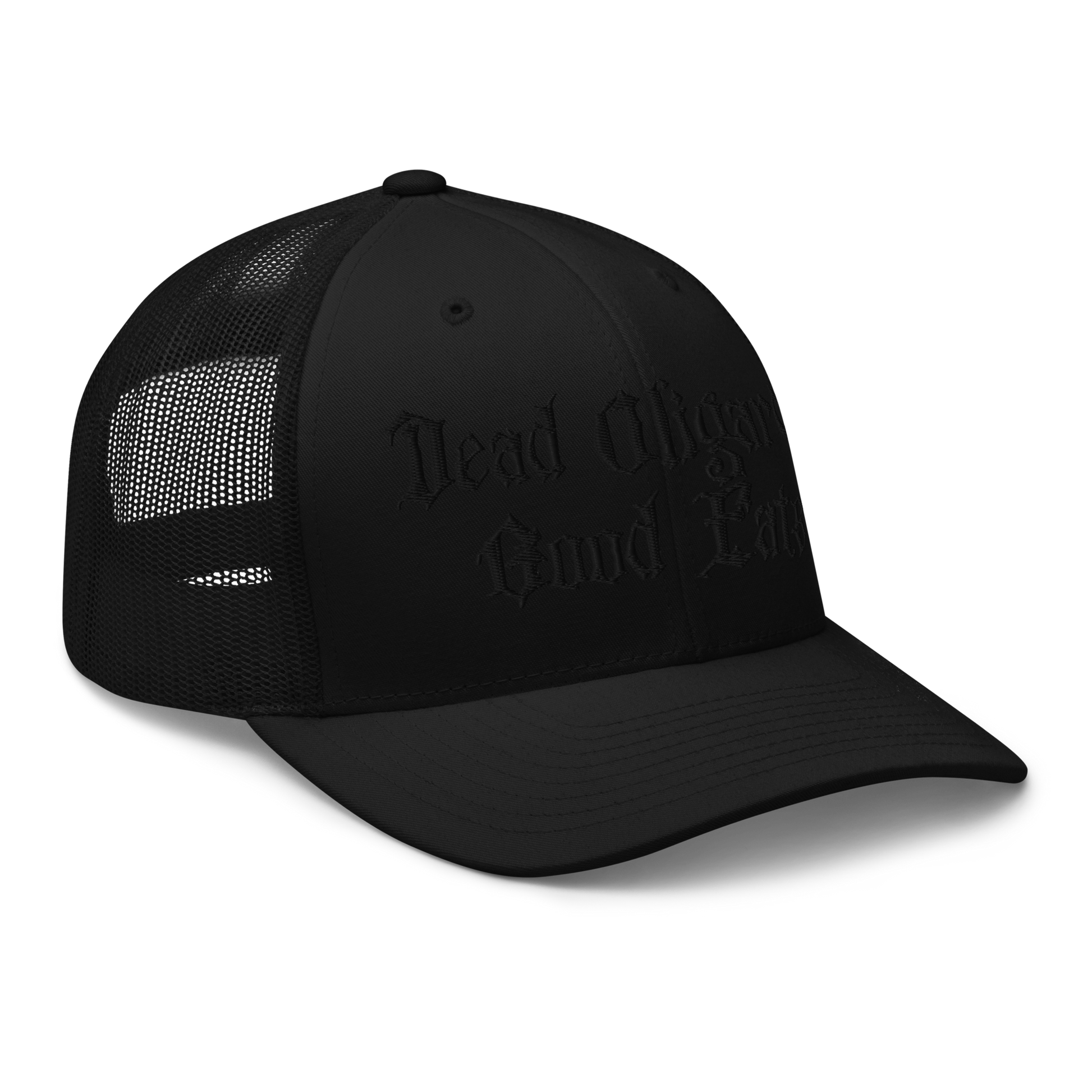 E M DOGE Black on Black Embroidered Hat