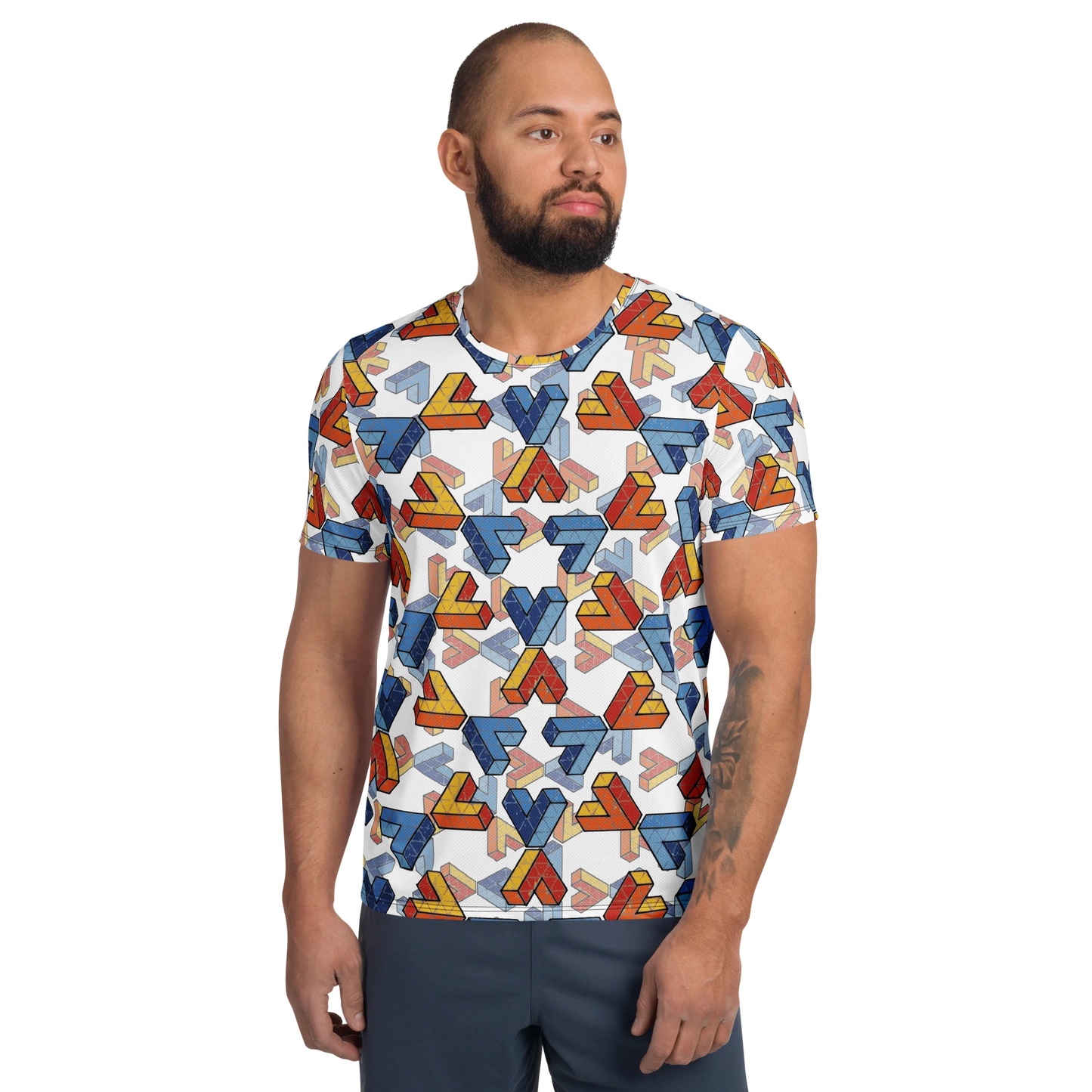 Men's Penrose Triangle Athletic Tee White