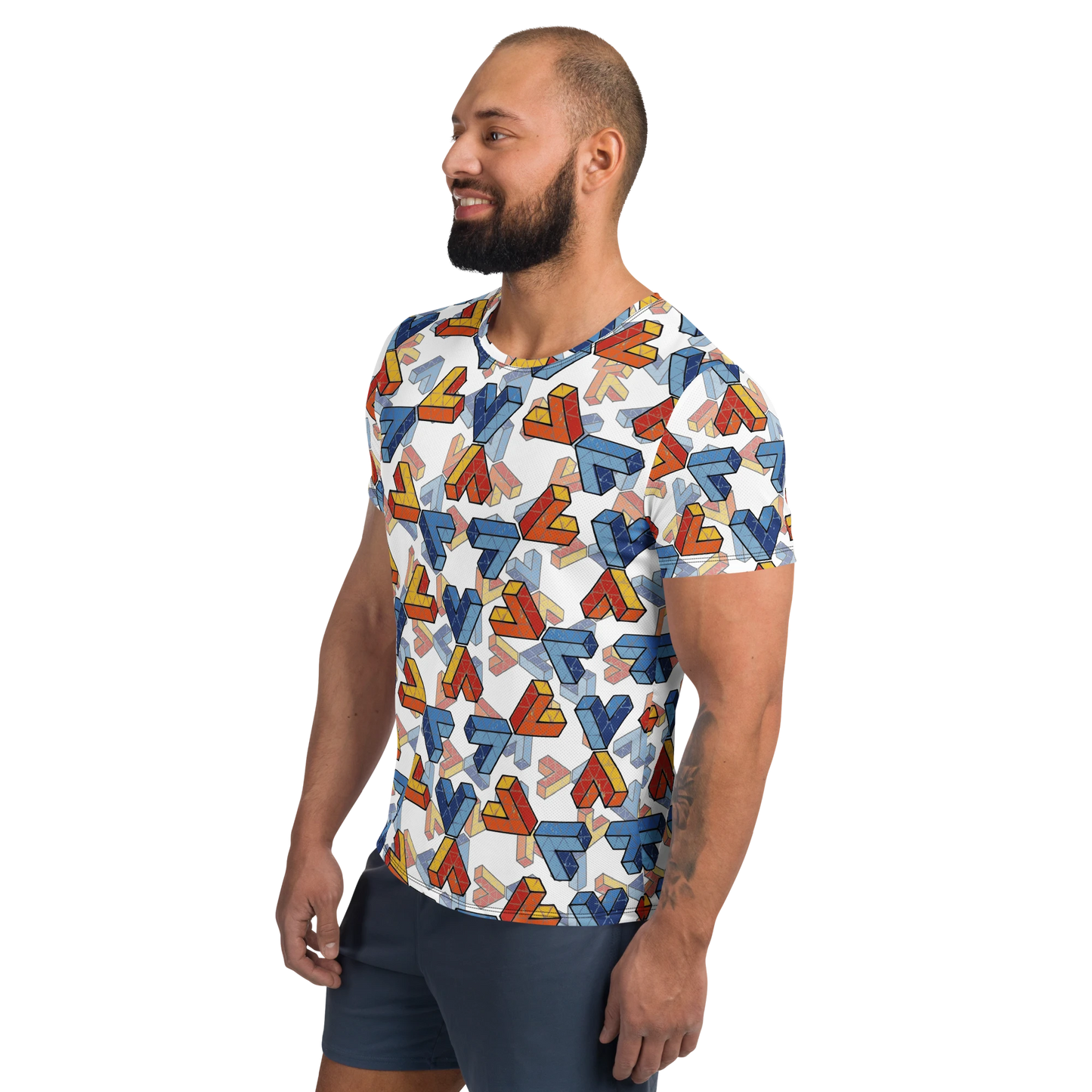 Men's Penrose Triangle Athletic Tee White