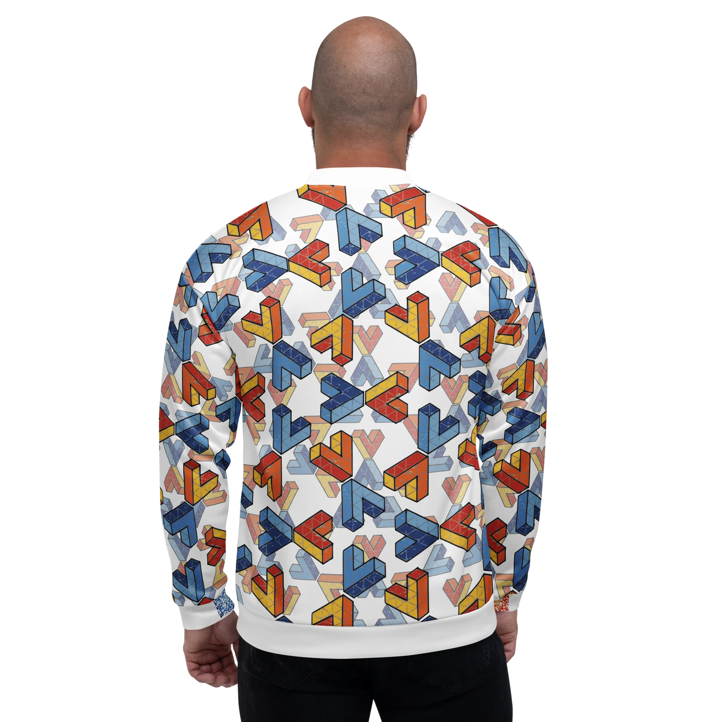 Unisex Penrose Triangle Bomber Jacket White